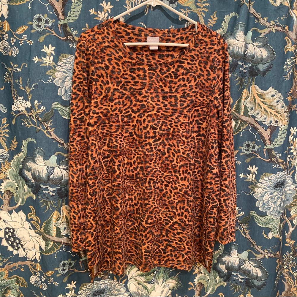 Chico's Bold Leopard Print Blouse NWT
